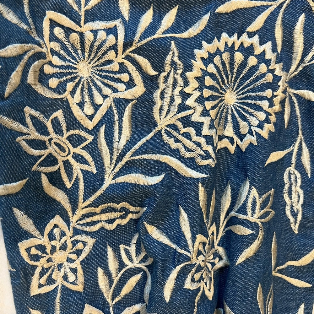 MISA Los Angeles Embroidered Denim Off Shoulder Mini Dress XS - Picture 4 of 11
